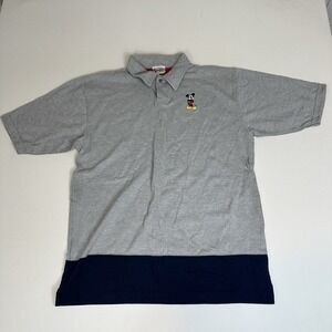 Vintage Walt Disney‎ World Polo Shirt Mickey Mouse Embroidered Logo Mens XL Gray